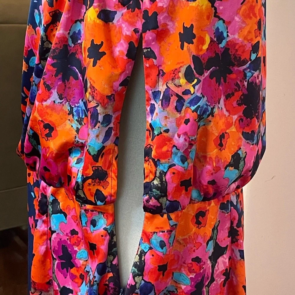 👗 Evan Picone Vintage Colorful Floral Sleeveless  Dress. From 1990,s. 👗 - Picture 7 of 9